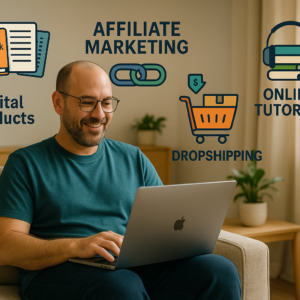 man at laptop trying Beginner-Friendly Ways to Make Money Online in 2025