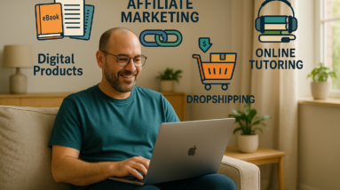 man at laptop trying Beginner-Friendly Ways to Make Money Online in 2025