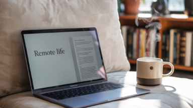 Make money from home with a laptop on your couch